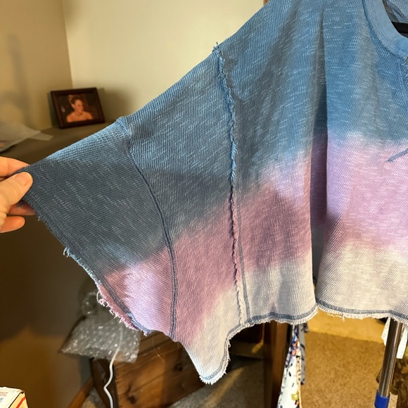 We The Free Distressed Blue and Lavender Long Sleeve Top - Picture 5 of 6